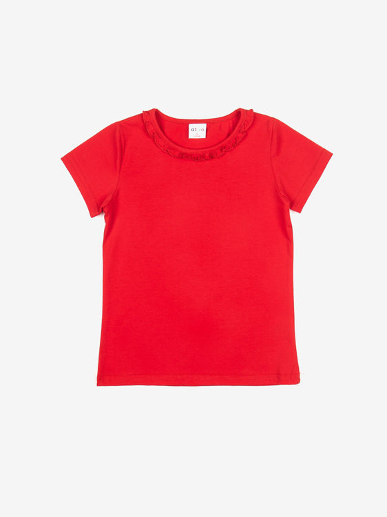 Picture of C2437 GIRLS HIGH QUALITY COTTON T-SHIRT WITH FRILL COLLAR